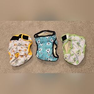 Set Of 3 Doggie Diapers - Reusable